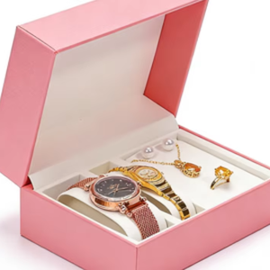 Estuche Protector Rectangular para Reloj, Collar y Anillo, en Oferta, Caja de Regalo de Cuero PU con Tapa Abatible para Joyería - Product Image 1