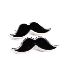 Black Mr. Moustache Lapel Pins Cho <span class=keywords><strong>Nirvana</strong></span> Funs, Mũ Nam Mát Mẻ Và Râu Ria Mép Trâm Cài Phụ Kiện Quý Ông, Trâm Cài Cô Dâu - Product Image 2