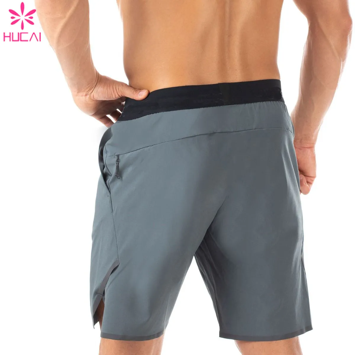 Custom wholesale sports wear athletic elastic band polyester gym shorts for men