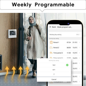3 ए वाइफी वायर्ड टच बटन गैस बॉयलर हीटिंग सिस्टम के लिए ऐप रिमोट कंट्रोल फ़ंक्शन के साथ थर्मोस्टेट - Product Image 4