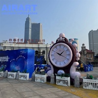 Modèle d'horloge gonflable géant sur mesure pour exposition d'activités, ballon gonflable simulant une horloge pour publicité extérieure
