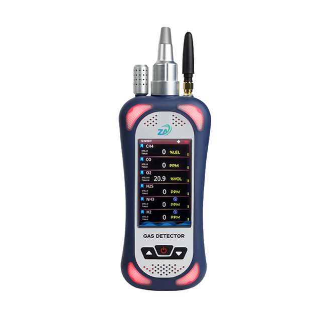Portable 6-in-1 Gas Detector with Pump Toxic Gas  Monitor LCD Display PID NH3 O2 H2S Rechargeable Battery Gas Analyzer