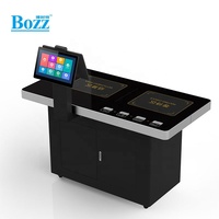Mostrador de autoservicio Bozz de 15.6 pulgadas todo en uno con doble pantalla, reconocimiento RFID, CPU RK3399, Android 7.1 y 16 GB de almacenamiento