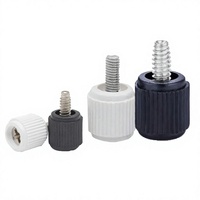 Vis à molette moletées 6-32 UNC, tête en plastique noir et blanc, acier, fixation manuelle pour boîtier d'ordinateur PC