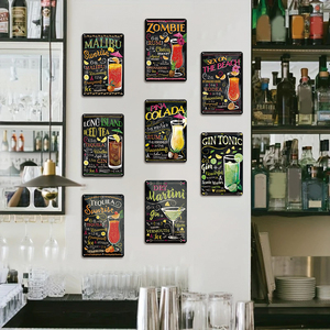 Enseignes en étain personnalisées pour <span class=keywords><strong>cocktail</strong></span> vif Plaques métalliques vintage pour boissons alcoolisées Martini Publicité Bar Pub Club Maison Maison Décoration - Product Image 5
