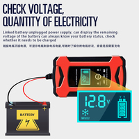 Chargeur de Batterie 12V 6A Universel pour Batteries au Plomb, Réparation d'Impulsions, Cycle Profond, Moto et Voiture, AC 100-240V 50/60Hz