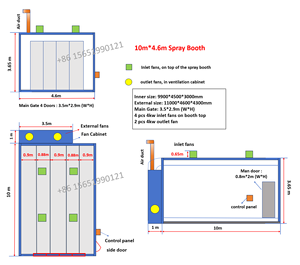 33 ft 10m lüks boya kabini araba/SUV/hafif kamyon boya kabini iç boyutu 10m * 4.5m * 3m lüks oto su bazlı boya kabini - Product Image 6