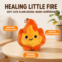Porte-clés en peluche Flamme Créative et Guérisseuse, Adorable Jouet en Peluche en Forme de Flamme, Breloque Souple en Cristal pour Sac à Dos et Accessoires de Voiture