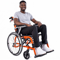 Fauteuil roulant manuel Takan SYIV100-30A, cadre en aluminium léger, certifié CE, dossier rabattable, accoudoirs rabattables, roue arrière en PU de 22 pouces