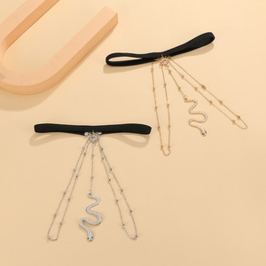 Fantezi gün sıcak satış seksi kristal boncuklar kelebek yılan kolye bacak zinciri uyluk takı çok katmanlı bacak zinciri göbek takısı - Product Image 4