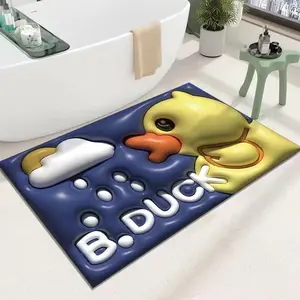 Benutzer definierte 3D-Digitaldruck Logo Luxus Badezimmer Teppich Sets Berühmte Marke runde Dusch matten