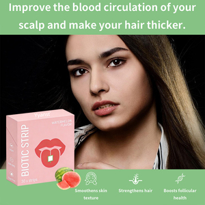 Bandes buvables de collagène et biotine à absorption rapide, ingrédients naturels OEM, pour des cheveux sains, emballage personnalisé. - Product Image 4