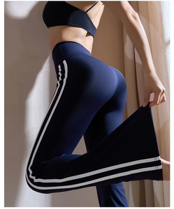 Women's Yoga Flare Leggings Mid Waist Wide Leg Breathable Casual Workout Pants Elastic <b>Tights</b> Bell Bottomed - Product Image 4