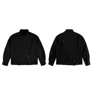 เสื้อแจ็คเก็ตฟันดาบผู้ชาย คลาสสิค ขายส่ง ผ้าทวิลคอตตอน 100% ดีไซน์กระดุมแบบไม่สมมาตร เสื้อโค้ทสั้นแบบไม่สมมาตร - Product Image 6