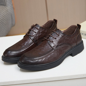 Chaussures habillées carrées en cuir à lacets de haute qualité pour hommes, tendance, formelles, faites à la main, antidérapantes, pour le dropshipping et la vente en gros - Product Image 2