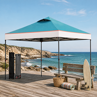 Tente Pop-Up 10x10 à Montage Instantané, Imperméable, Structure en Acier, Revêtement PVC, pour 4 Personnes, Utilisation Extérieure, Camping, Exposition, Intérieur