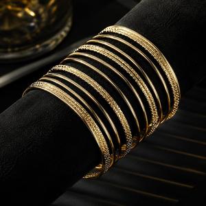 Brazalete de Aleación de Zinc con Círculo Grande Geométrico de Estilo Moderno en Color Dorado, Brazalete Abierto Unisex - Product Image 6