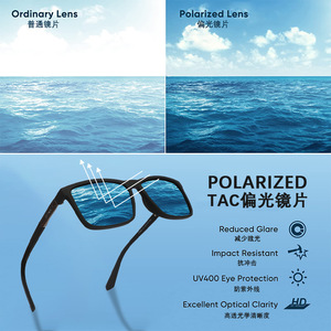 Gafas de sol polarizadas para hombre, rectangulares, con montura completa, UV400, para conducir, antideslumbrantes, a la moda, P1986 - Product Image 1
