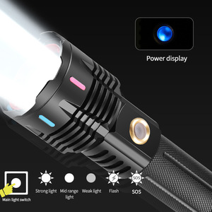 ไฟฉาย LED 30W ชาร์จใหม่ได้ด้วยการชาร์จ USB ไฟความเข้มสูงสำหรับใช้งานกลางแจ้ง โหมดสี RGB ไฟฉายระยะไกล - Product Image 5