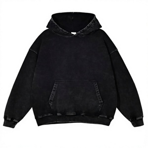 Sudadera con Capucha Extra Grande para Hombre, 100% Algodón, Felpa Francesa, Color Sólido Lavado, Diseño Casual con Bolsillo Frontal y Logotipo, Ropa de Otoño - Product Image 2