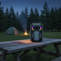 Altavoces Subwoofer de 10 Pulgadas con Micrófono Inalámbrico, Luz LED RGB de 20 W, Control Remoto 5.0, Reproductor MP3 para Exteriores con Batería Integrada