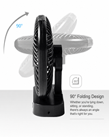 Ventilateur de table électrique personnel USB portable, mini ventilateur de bureau pour chambre, 3 vitesses de vent, rotation à 360°, silencieux, matériau ABS, idéal pour le camping