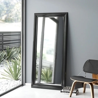 Cadre de miroir pleine longueur miroir de sol miroir de chambre à coucher miroir complet en bois noir
