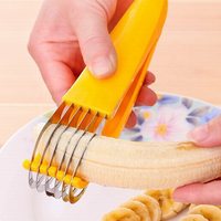 Snijgereedschap Fruitschotel Ham Worst Gele Bloem Split Groente Salade Bananensnijder