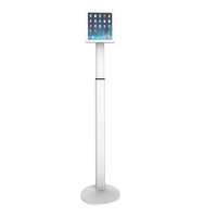 Kiosque pour tablette en métal réglable en hauteur avec support pour iPad et support de sol universel pour tablette
