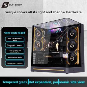 Boîtier d'ordinateur Wenjie <span class=keywords><strong>Plus</strong></span> Standard Edition, vue sur la mer, boîtier de jeu panoramique latéral transparent, refroidissement par eau, pour eSports - Product Image 2