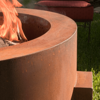 Brasero personnalisé en métal, artisanat en bois, brasero décoratif en acier corten pour jardin extérieur, brasero brûleur de feu rouillé