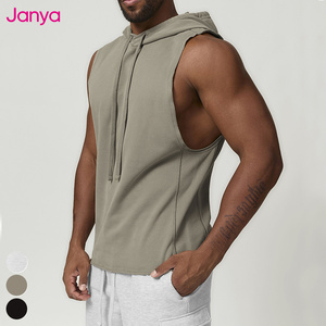 Abbigliamento per Bodybuilding abbigliamento Casual da corsa Muscle Top gilet con <span class=keywords><strong>cappuccio</strong></span> da palestra canotta Fitness <span class=keywords><strong>senza</strong></span> <span class=keywords><strong>maniche</strong></span> <span class=keywords><strong>felpa</strong></span> con <span class=keywords><strong>cappuccio</strong></span> per gli uomini - Product Image 4
