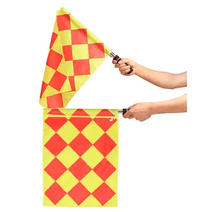 Custom Hand Signal Referee Flag Kits Competition Flag Hand Held Soccer Football Referee Campaign Communication Flags