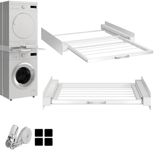 Kit d'<span class=keywords><strong>étagère</strong></span>s de rangement coulissantes empilables avec support <span class=keywords><strong>pour</strong></span> <span class=keywords><strong>machine</strong></span> <span class=keywords><strong>à</strong></span> <span class=keywords><strong>laver</strong></span> <span class=keywords><strong>et</strong></span> <span class=keywords><strong>sèche</strong></span>-<span class=keywords><strong>linge</strong></span> - Product Image 4