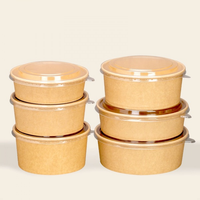 Bol à dessert jetable en plastique avec couvercle pour fruits, crème glacée, salade, açaï, 12oz, 16oz, 24oz