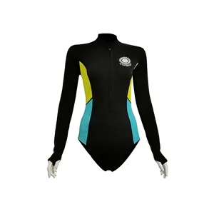 Özel tek parça bayan sörf kıyafeti ön fermuar Premium kalite 2MM 3MM neopren kadınlar seks Wetsuit