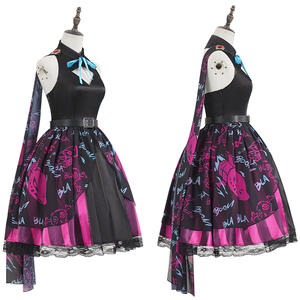 Disfraz de Jinx de League of Legends, Atuendo de Loli <span class=keywords><strong>Rebelde</strong></span> con Cinturón, Guantes y Collar para Representaciones de Juego, Halloween y Fiestas - Product Image 4