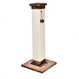 ที่ลับเล็บแมวแบบพับได้ รุ่นคลาสสิค โมเดิร์น มินิมอล หรูหรา ทำจากไม้และเชือกป่านไซซอล ขนาดใหญ่ (สูง 35.4 นิ้ว) สีน้ำตาล - Product Image 1