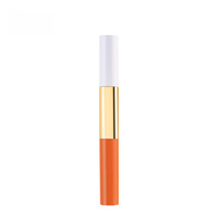 Op maat gemaakte logo groothandel ronde lege lippenstift tubes glanzende zeefdruk plastic cosmetische verpakking gouden basis