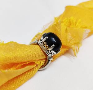 Natural <b>Black</b> Star <b>Ring</b> 925 Sterling Silver Gemstone <b>Ring</b> Bohemian Style Wedding & Anniversary Gift Women's Unisex Jewelry - Product Image 5