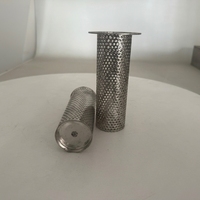 OEM SS304 316L Stainless Steel Perforated Filter Screen Cylinder Filter Element untuk Kapal Penyaring Laut
