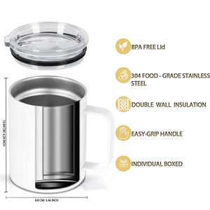 Mug à café vierge pour sublimation de 12 oz avec poignée, en acier inoxydable, gobelet à café pour sublimation - Product Image 5