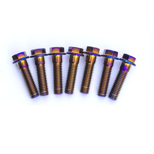 Perno hexagonal de titanio anodizado GR5 con cabeza de brida para motocicleta M8*45 - Product Image 3