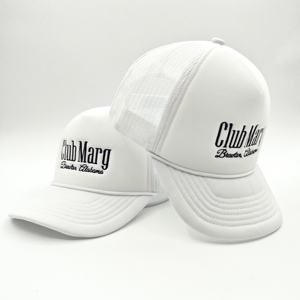 หมวกแก๊ปตาข่ายสีขาวปักลาย 5 ชิ้นแบบโค้งมน พร้อมโลโก้ รับผลิตตามสั่งขายส่ง - Product Image 3