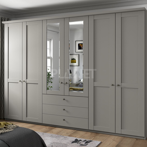 Armario de Madera de Gran Tamaño con 6 Puertas, Mueble de Dormitorio, Estilo Shaker de Lujo, Armario Empotrado - Product Image 1