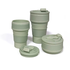 Eversoul Foldable Silicone Coffee <strong>Cups</strong> with Lids Straws Travel Sports <strong>Collapsible</strong> Water Bottle for Camping Drinking - Product Image 3