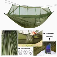 Tragbare Camping Hängematte Fallschirm Stoff Outdoor Freizeit Schaukel mit Seil Moskito netz Hängematte