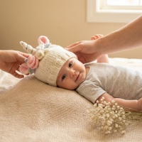 Gorro de Punto Grueso y Cálido para Bebés y Niños, Hecho a Mano con Algodón Ecológico, Transpirable, Absorbente de Sudor, Deportivo, Unisex, Personalizable