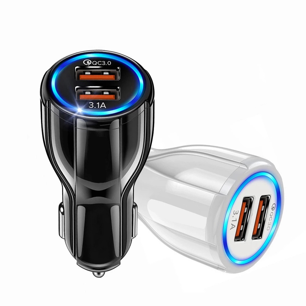 Quick Charge 3.0 Dual USB Car Charger 5V3A Fast Car Charging Mobile Phone Charger For iPhone Car Adapter