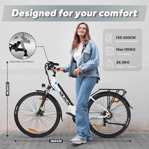 จักรยานไฟฟ้าไฮบริดอะลูมิเนียมก้าวผ่าน700C 500W City eBike 48V 10.4AH คลังสินค้าในสหราชอาณาจักร - Product Image 4
